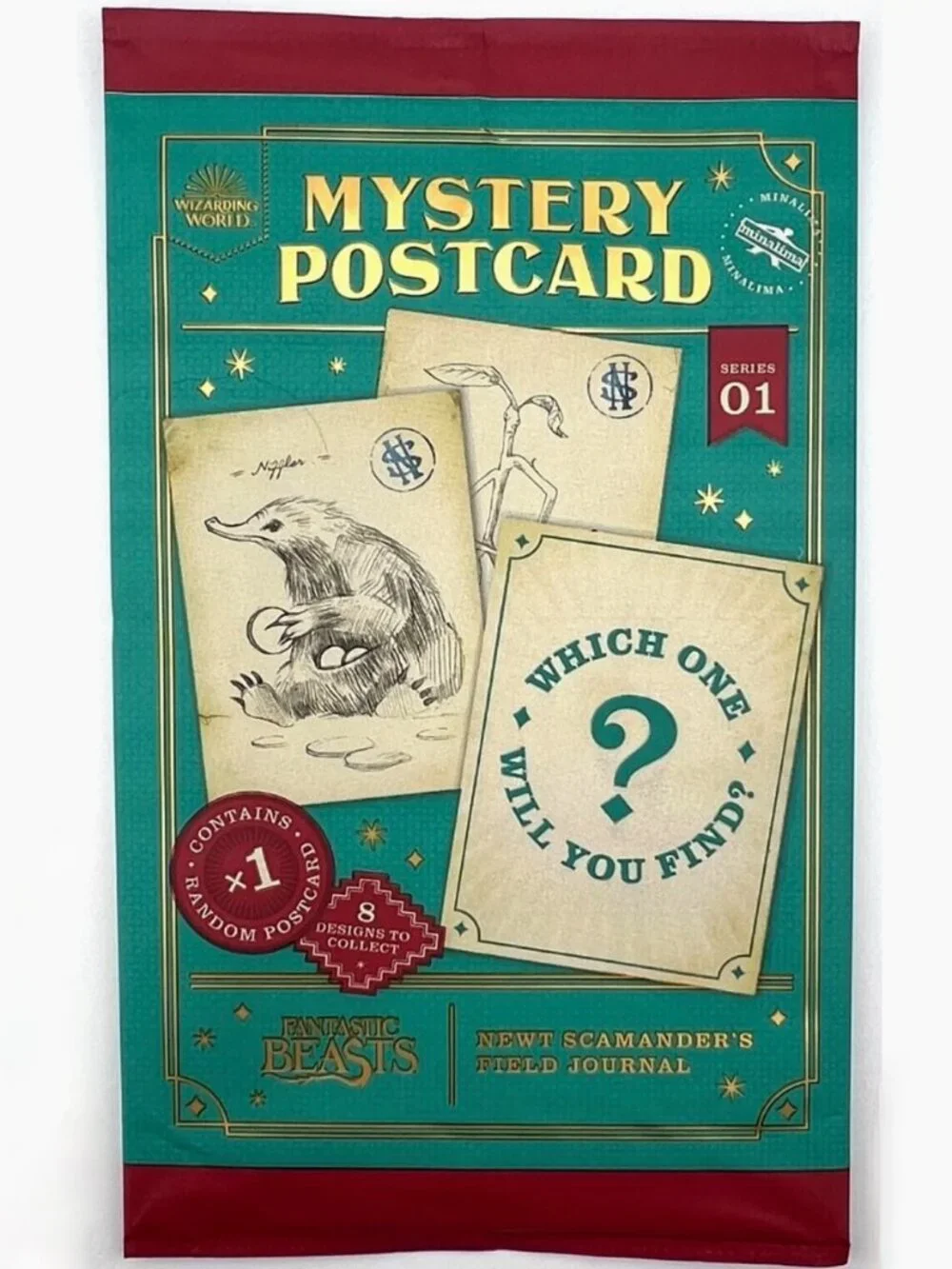 MinaLima Mystery Postcard Harry Potter Fantastic Beasts Bowtruckle Sapling
